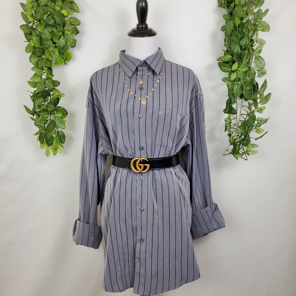 George men's oversized striped shirt dress - Picture 1 of 16